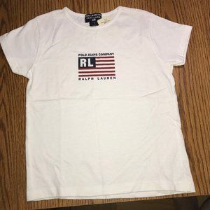 Polo Ralph Lauren white flag top girls 5 NWT